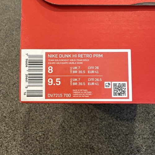 Nike Dunk High Retro PRM Wheat Gold Safety Orange DV7215-700 Size 8 Mens (9.5W) - Picture 9 of 14