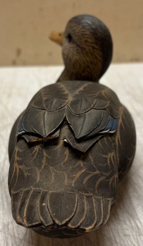 Vintage 1992 Captain FRED MUHS 'Black Duck' CARVED DECOY - Hampton Bays NEW YORK - Picture 8 of 11
