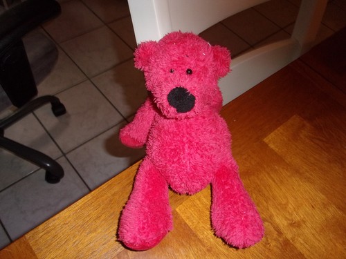 GANZ 10" plush red big nose black bear teddy lovey soft
