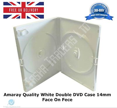 200 Doppel Standard weiß DVD Hülle 14mm Buchrücken leer Gesicht auf Gesicht Amaray Qualität