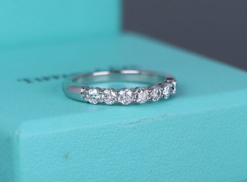$6,550 Tiffany Co Platinum 3mm Forever 0.57ct Diamond Wedding Band Ring 7 - Picture 5 of 9