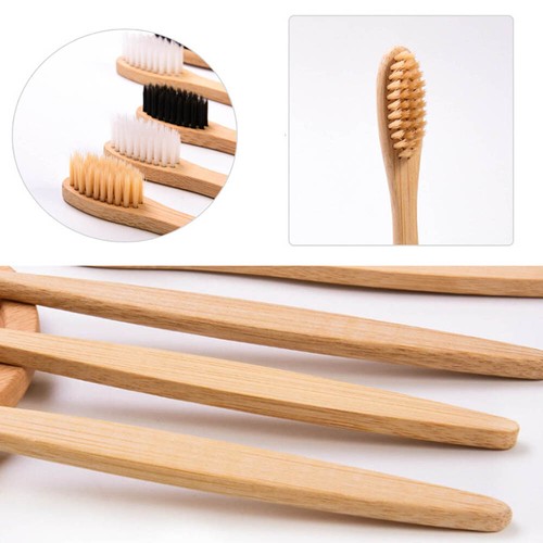 20Pcs Wooden Eco Friendly Natural Bamboo Toothbrush Wood Adult Pack Mix Color US - Picture 4 of 11