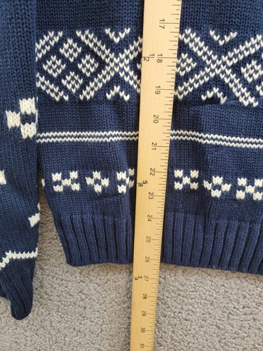 Polo Ralph Lauren Snowflake Sweater Big Boys XL 18-20 Dark Blue/White Wool Blend - Picture 9 of 17