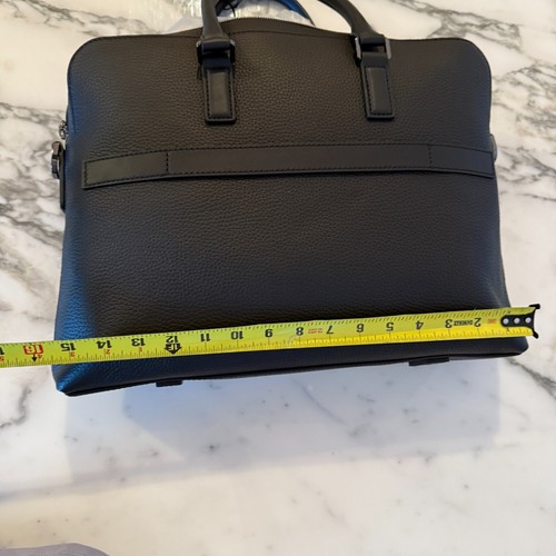 HUGO BOSS Men's Morval Black Leather Messenger - Picture 16 of 18