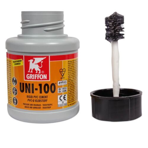 Griffon Kleber Uni-100, Dose 250 ml PVC Kleber für PVC-Fitting, Rohr, Pool Teich - Bild 2 von 3