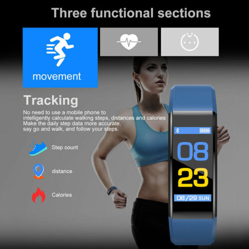 115plus Sports Fitness Tracker Watch Heart Rate Blood Pleasure Activity Fitbit - Picture 11 of 19