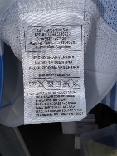 MESSI ARGENTINA New Men's HOME Shirt Kit Camiseta Jersey - Size XL And L/S NWT - Picture 8 of 11