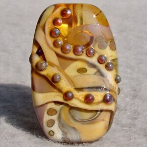 CAMINANDO-Handmade-Art-Glass-Focal-Bead-Flaming-Fools-Lampwork-Art-Glass-SRA