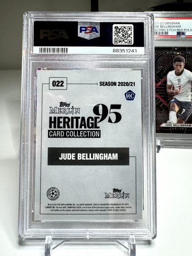 2020 Topps Merlin Heritage '95 Jude Bellingham Blue /49 RC PSA 9 - Picture 2 of 2