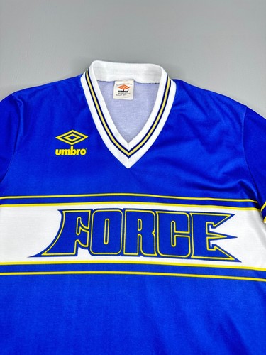 Vintage 1980's Cleveland Force Long Sleeve Jersey Umbro Mens Medium Blue RARE - Picture 2 of 18
