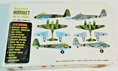 AMT FROG Messerschmitt Hornet ME -410 Fighter 1/72 Aircraft Kit A-601:80 Sealed - Picture 6 of 6