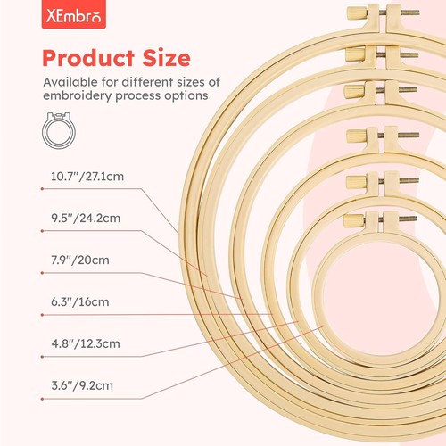 6 Pcs Embroidery Hoop 6 Size, round Plastic Cross Stitch Hoop - Picture 3 of 9