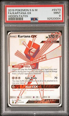 PSA 9 MINT Pokémon Shiny Kartana GX Full Art SV73/SV94 S&M Hidden