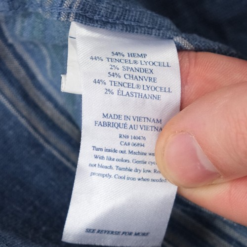 Faherty Brand S/S Breeze Shirt Ombre Striped Blue Sz. XXL Button Down Shirt $138 - Picture 4 of 6