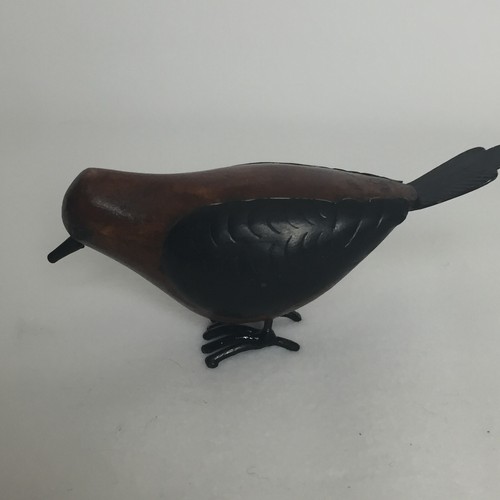 Primitive Rustic Wood Bird Figurine Metal Accents Farmhouse Home Decor - Picture 2 of 13