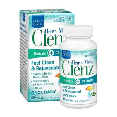 Body Gold Heavy Metal Clenz | Herbals & Chlorella | 30 Serv, 60 VegCaps