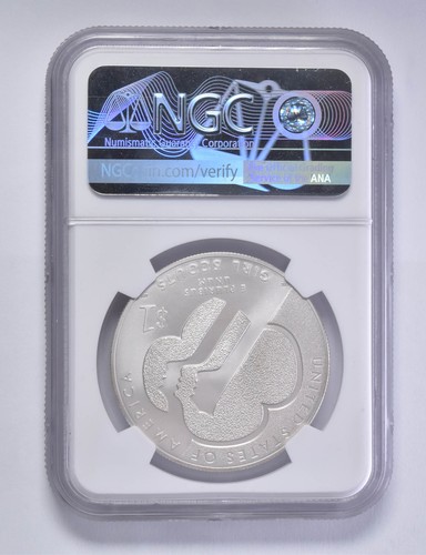 MS70 2013-W Girl Scouts Commemorative Silver Dollar $1 NGC Brown Lbl - Picture 2 of 5