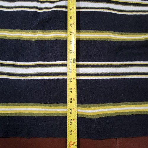 Kani Gold Polo Mens Shirt 3XL Striped Short Sleeve Black White Yellow Green - Picture 4 of 5