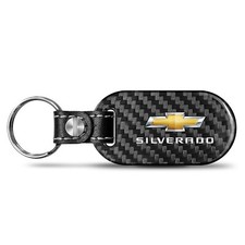 Chevrolet Silverado Real Carbon Fiber Tag Style Key Chain Chevrolet Silverado Real Carbon Fiber Tag Style Key Chain