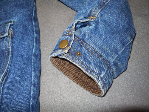 Wrangler Vtg Men L Denim Jean Jacket Zip/Snap Coat Corduroy Collar W/ Sherpa - Picture 6 of 14
