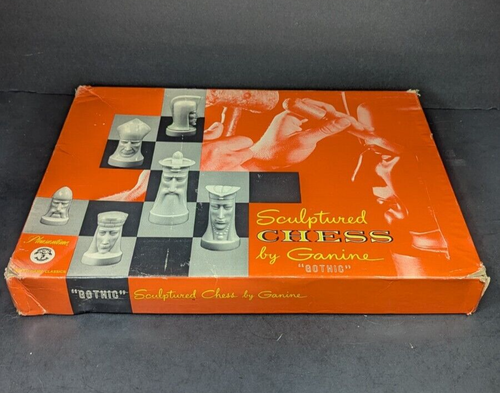 60s Era Peter Ganine Chess Set Sculptured Gothic Salon Edition #1475 Complete - 第 1/14 張圖片