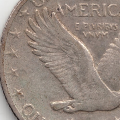 1917 D Type 2 Standing Liberty Quarter, AU, die crack - Picture 6 of 7