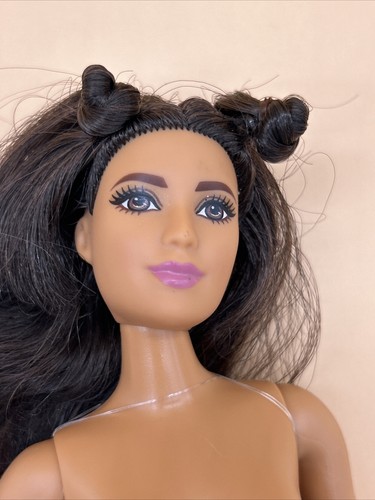 Muñeca Barbie Fashionistas Cuerpo Curvilíneo Pelo Castaño Ojos Marrones Desnuda Para ÚNICA - Imagen 17 de 24