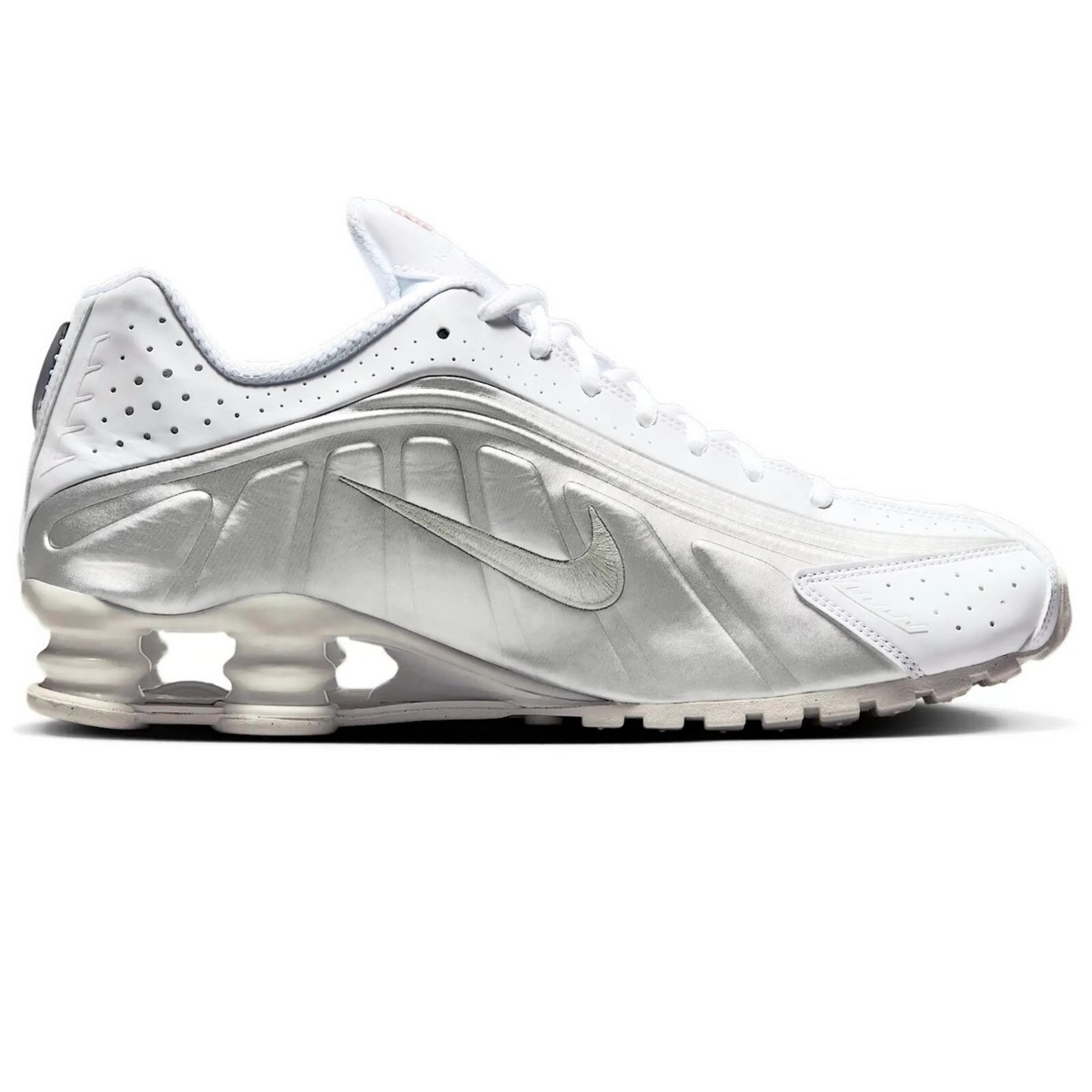 Size 13 - Nike Shox R4 White Metallic for sale online | eBay