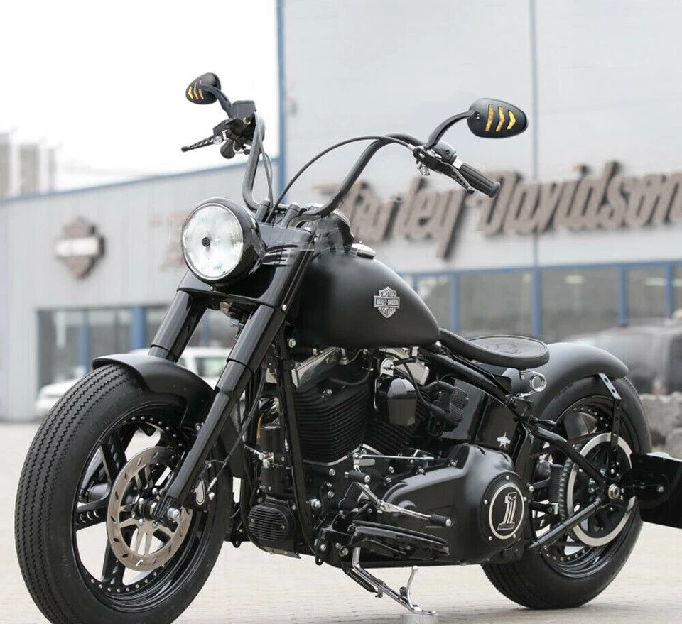 Хромированное боковое зеркало для мотоцикла Harley со встроенными светодиодными поворотниками (пара) - Изображение 3 из 4