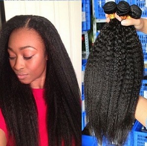 100 Virgin Human Weave Extensions Yaki Kinky Straight Hair