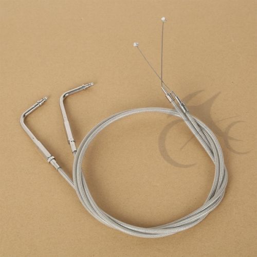 110cm 43-1/2" Throttle Cable Stainless steel Fit For Harley Touring 1996-2007 - Picture 2 of 5
