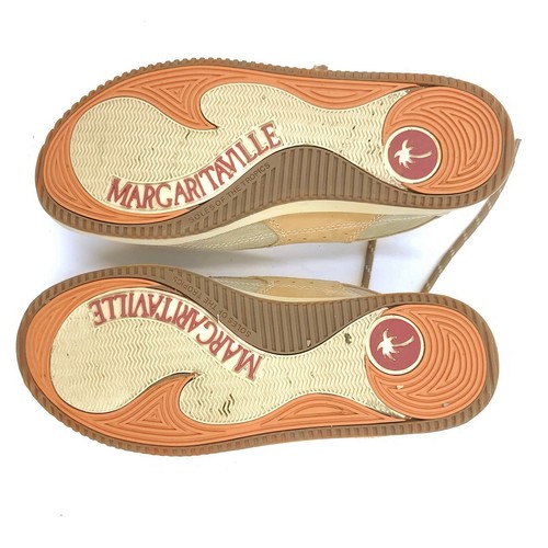  Margaritaville Antrillas Mens 8 Beige Canvas Leather Oxford Boat Shoes MG1353 - Picture 11 of 12