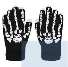 LED Skeleton Gloves Light up Flashing Finger Lighting Glow Hip-Hop for Halloween