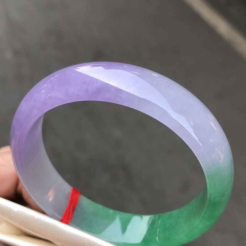 Natural Grade AAA  Icy Green Lavender Burmese Jade jadeite bracelet bangle 56mm - Picture 7 of 10