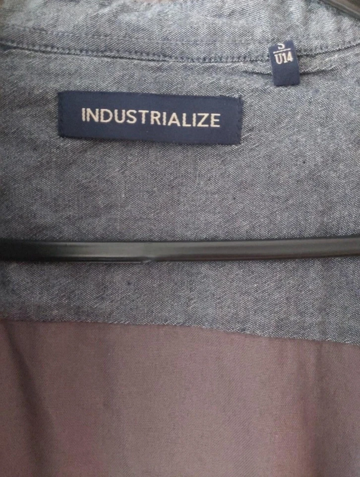 Blue INC Shirt Mens Blue Checked Long Sleeved Slim Fit Shirt Size Small  - Image 3 of 4