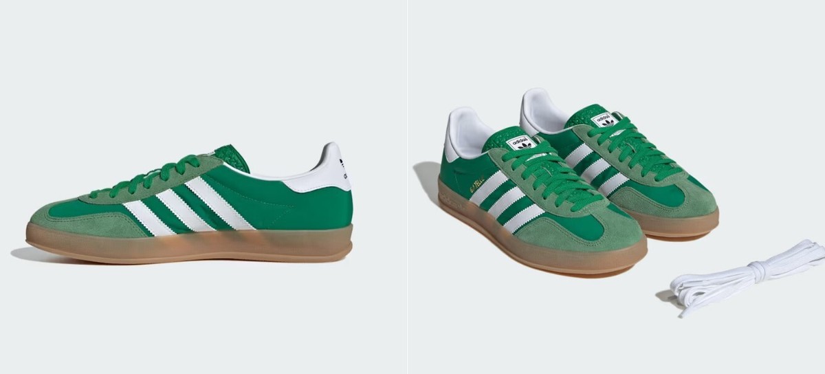 ADIDAS GAZELLE INDOOR OG GREEN MEN'S SHOES IE6605 White Hazy