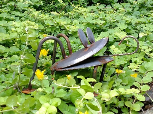 Rusty frog - Amish made wrought iron - handcrafted metal lawn / garden art decor - Picture 3 of 14