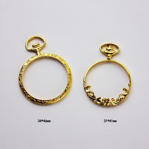 6x Handmade Pocket Watch Metal Frame Blank Bezel Setting for DIY Necklace - Photo 3/8