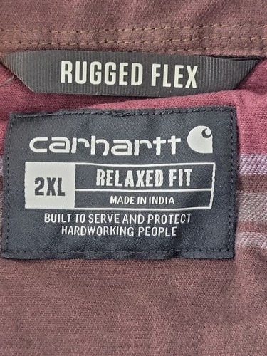 Carhartt Rugged Flex Flannel Fleece Lined Shirt Shacket Striped 104913 Size 2XL - Picture 6 of 6