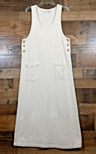 Chico's Beach Maxi Tank Dress Women's Size 0 100% Knubby Cotton India - Afbeelding 1 van 17