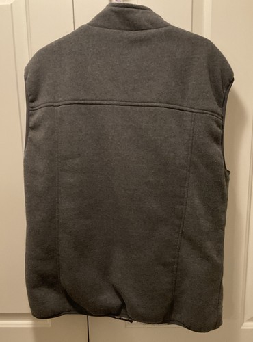 Vintage Mens Duke Haband Gray Sweatshirt Zip Vest Sherpa Lined Size L EUC - Picture 3 of 3