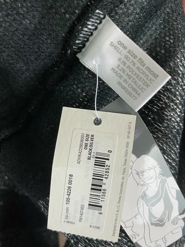 Bufanda tejida JC Penney negra plateada infinita talla única nueva (C84) - Imagen 4 de 7