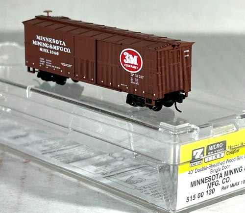 MICRO-TRAINS Z SCALE 40' WOOD BOX CAR MINNESOTA MINING & MFG CO 51500130 - Picture 2 of 3