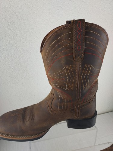 Ariat Sport Western Stivaletto Punta Quadrata Marrone Uomo 8,5 EE Cowboy Metà Polpaccio LEGGI - Foto 4 di 13