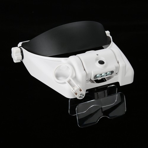 3LED Stirnbandlupe beleuchtetes Glas mit 5 Linsen Juwelier Vergrößerung Reparatur Lesen - Bild 6 von 12