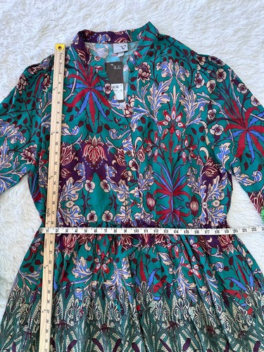 Ulla Popken Von Landen Curvy Patch Print Long Sleeve V-Neck Midi Plus Size 16/18 - Picture 6 of 10
