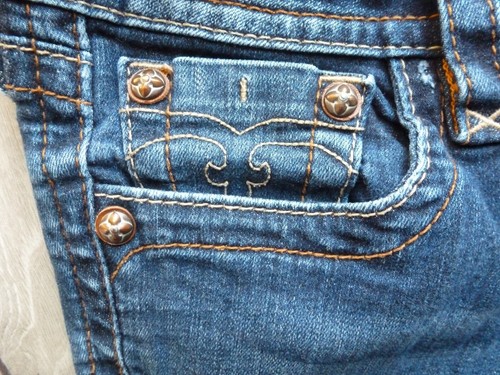 Rock Revival Jeans Women's 30 (32x31) Jessica Skinny Y2K Embroidered USA Metal - Picture 11 of 16