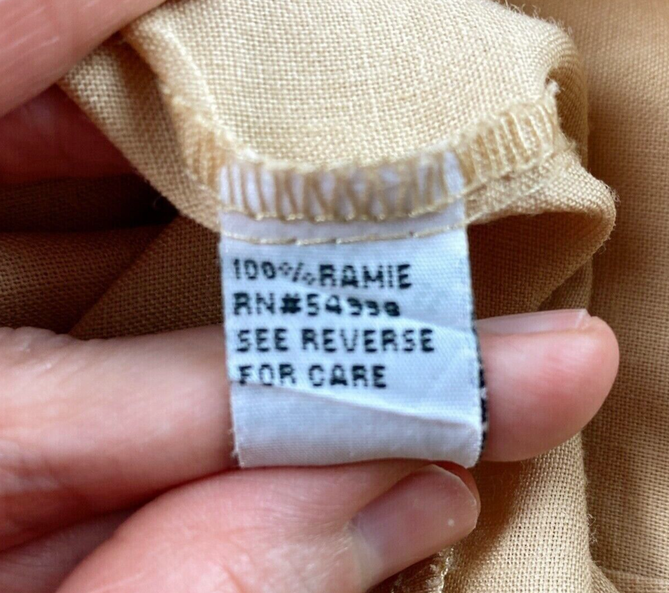 Jennifer Eden Womens Top Pants Set 10 Cropped Beige Woven Ramie Eyelet