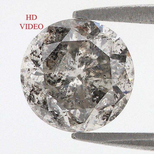 2.35 CT Natural Loose Round Cut Diamond 8.25 MM Salt And Pepper Diamond KDL3324 - Picture 1 of 8