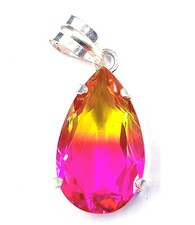 Wonderful Bi-Color Ametrine 52.35 Ct Pear Cut Pendant With Free Silver Chain MKS